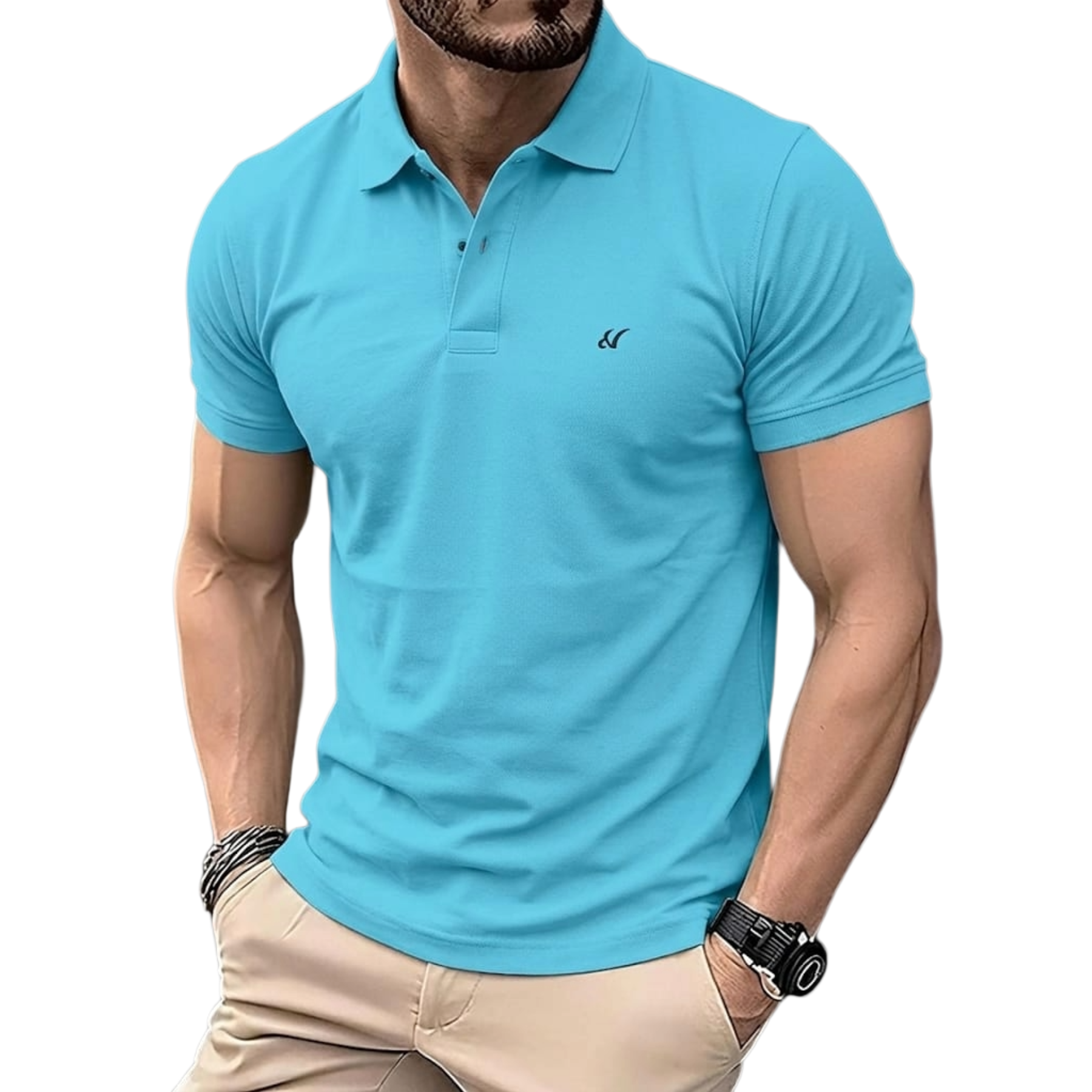 London Hyper Men's Premium Polo T-Shirt Combo Pack (Set of 4 - Maroon, Light Green, Sky Blue, Camel)