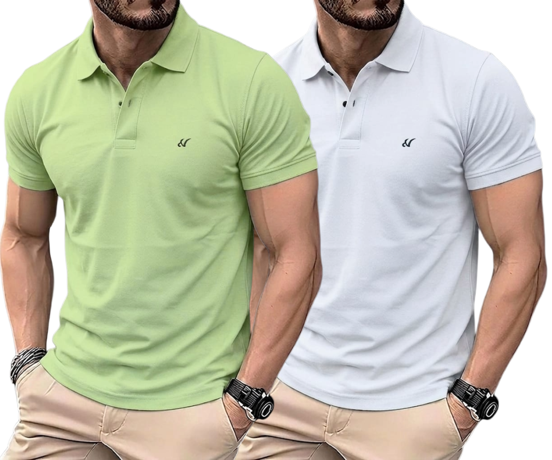 Pack of 2 Premium Solid Polo Neck T-Shirts for Men - Comfortable Summer Wear